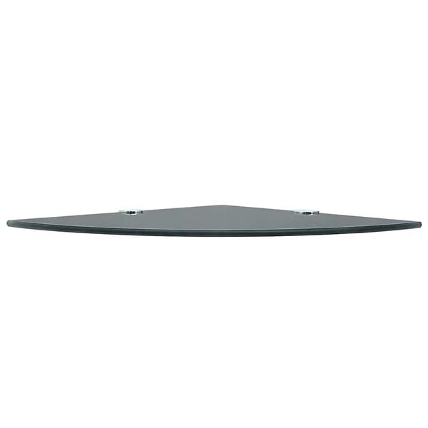 VIDAXL - vidaXL 2x Etagères d'Angle et Supports Chromés Etagère Murale Cuisine Salle de Bains Salon Maison Intérieur Durable Verre Noir 35x35 cm - large