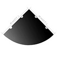 VIDAXL - vidaXL Étagère de coin avec supports chromés Verre salle de bain Noir 45 x 45 cm - vignette