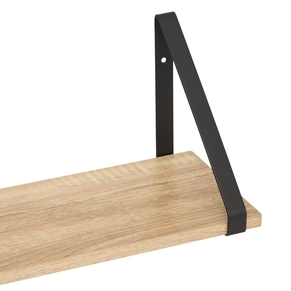 5 FIVE SIMPLY SMART - Étagère Effet chêne naturel et Métal noir L 78 cm - large
