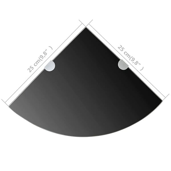 VIDAXL - vidaXL Étagère de Coin avec Supports Chromés Verre Murale Salon Salle de Bain - large