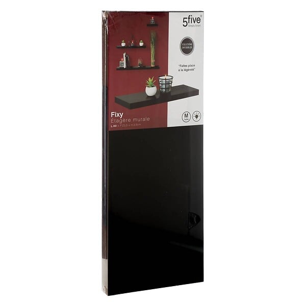 5 FIVE SIMPLY SMART - Étagère murale flottante coloris Noir L 60 cm Fixations invisibles - large