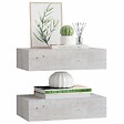 VIDAXL - vidaXL 2x Etagères à Tiroir Murales Armoires Flottantes Etagères Suspendues Supports Muraux Salon Salle de Séjour Gris Béton 40x23,5x10 cm MDF - vignette