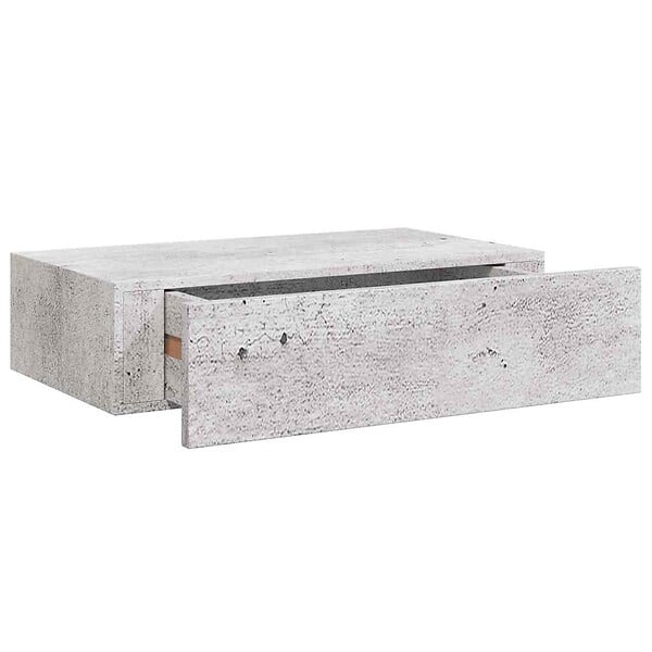 VIDAXL - vidaXL 2x Etagères à Tiroir Murales Armoires Flottantes Etagères Suspendues Supports Muraux Salon Salle de Séjour Gris Béton 40x23,5x10 cm MDF - large
