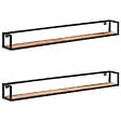VIDAXL - vidaXL 2x Bois d'Acacia Massif Etagères Murales Etagères Suspendues Etagères Flottantes Supports Muraux Salon Salle de Séjour Intérieur 160 cm - vignette