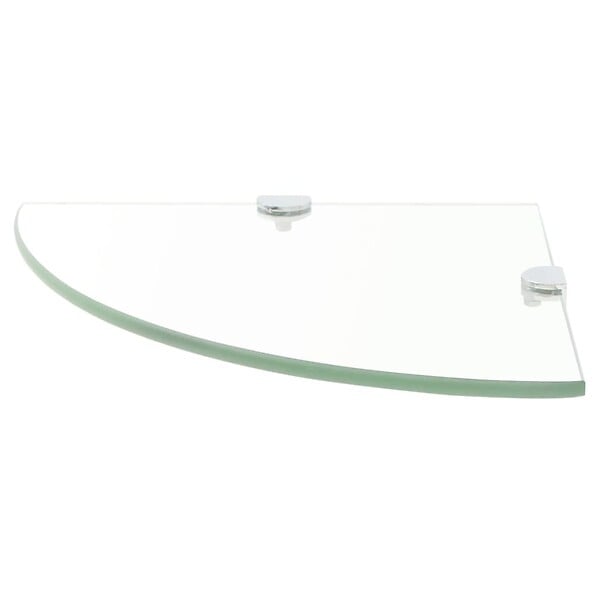VIDAXL - vidaXL 2x Etagères d'Angle et Supports Chromés Etagère Murale Cuisine Salle de Bains Salon Maison Intérieur Verre Transparent 25x25 cm - large