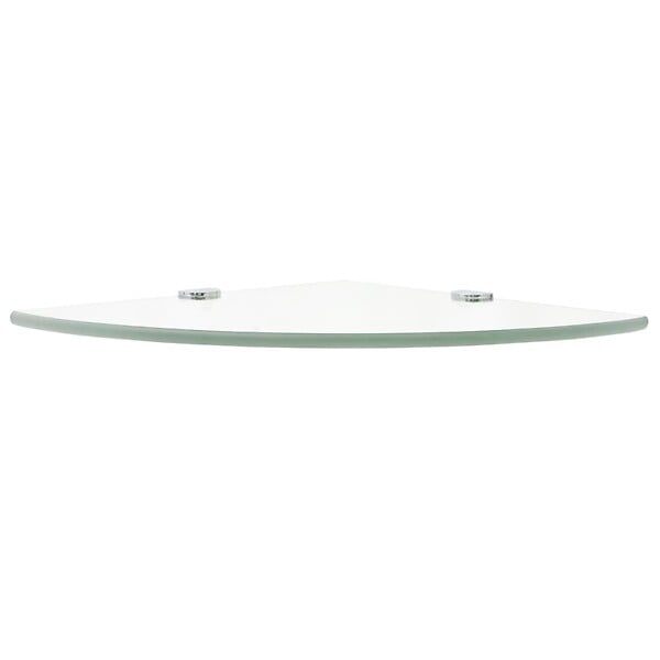 VIDAXL - vidaXL 2x Etagères d'Angle et Supports Chromés Etagère Murale Cuisine Salle de Bains Salon Maison Intérieur Verre Transparent 25x25 cm - large