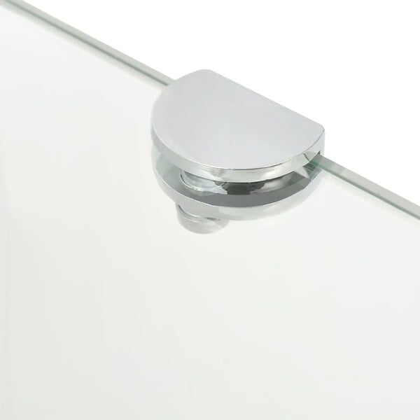 VIDAXL - vidaXL 2x Etagères d'Angle et Supports Chromés Etagère Murale Cuisine Salle de Bains Salon Maison Intérieur Verre Transparent 25x25 cm - large