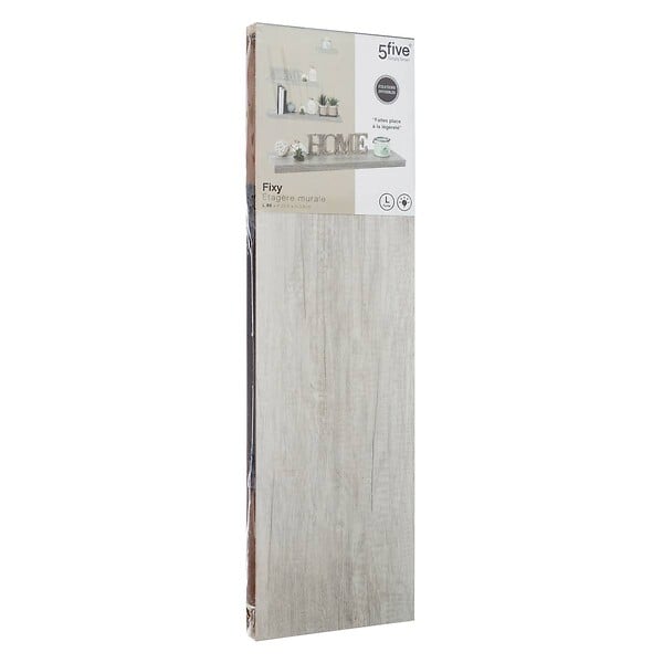 5 FIVE SIMPLY SMART - Étagère murale flottante coloris Chêne gris L 80 cm Fixations invisibles - large