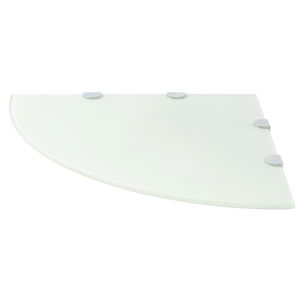 VIDAXL - vidaXL Étagère de coin avec supports chromés salle de bain Verre Blanc 45x45 cm - large