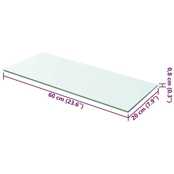 VIDAXL - vidaXL 2x Panneaux d'Etagère Panneau de Rechange de Armoire Paroi à Lattes Salle d'Exposition Maison Magasin Durable Verre Transparent 60x20 cm - large