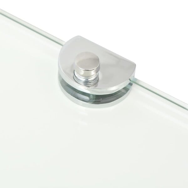 VIDAXL - vidaXL Étagère de coin avec supports chromés Verre Transparent 25 x 25 cm - large