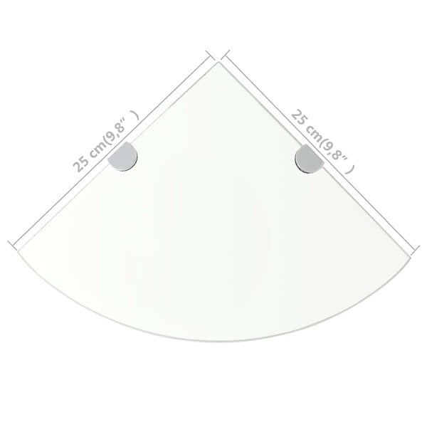 VIDAXL - vidaXL Étagère de coin avec supports chromés Verre Transparent 25 x 25 cm - large