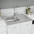VIDAXL - vidaXL Jeu d'évier de cuisine et égouttoir argenté 800x600x155 mm inox - vignette