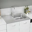 VIDAXL - vidaXL Jeu d'évier de cuisine et égouttoir argenté 800x600x155 mm inox - vignette