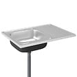 VIDAXL - vidaXL Jeu d'évier de cuisine et égouttoir argenté 800x600x155 mm inox - vignette