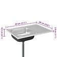 VIDAXL - vidaXL Jeu d'évier de cuisine et égouttoir argenté 800x600x155 mm inox - vignette