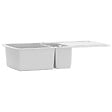 VIDAXL - vidaXL Évier de cuisine Granit Double lavabo Blanc - vignette