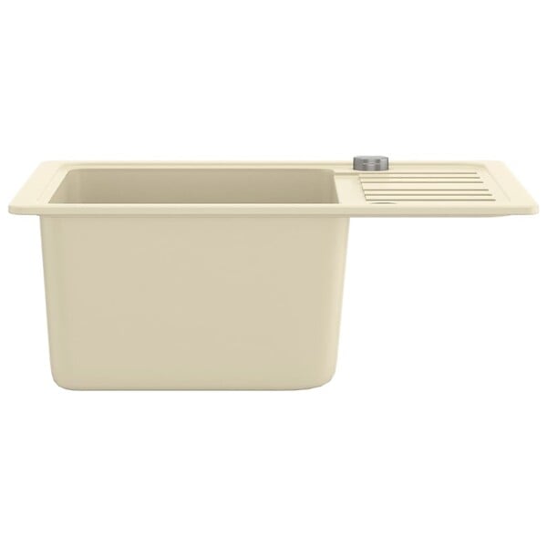 VIDAXL - vidaXL Évier de cuisine Granit Seul lavabo Beige - large