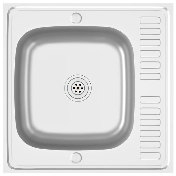 VIDAXL - vidaXL Jeu d'évier de cuisine et égouttoir argenté 600x600x155 mm inox - large