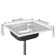 VIDAXL - vidaXL Jeu d'évier de cuisine et égouttoir argenté 600x600x155 mm inox - vignette