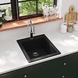 VIDAXL - vidaXL Évier de cuisine Granite Noir - vignette