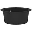 VIDAXL - vidaXL Évier de cuisine en granit Bac unique Rond Noir - vignette