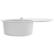 VIDAXL - vidaXL Évier de cuisine Granit Seul lavabo Ovale Blanc - vignette