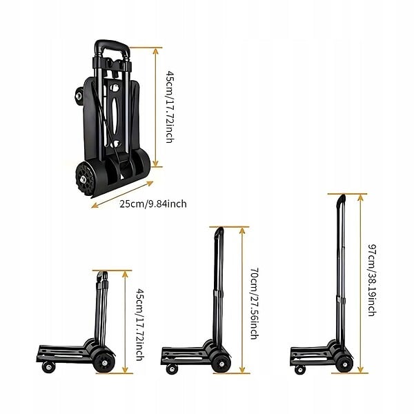 ENTREPOT BRICO - Chariot de transport pliable avec poignée télescopique 40 kg - large