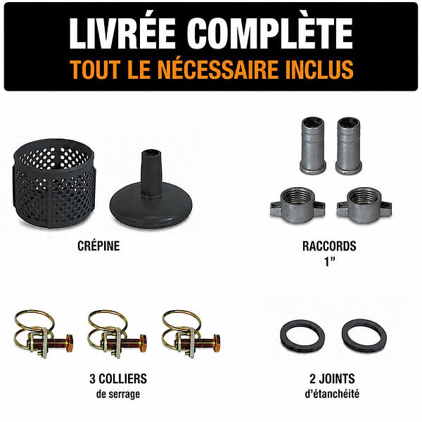 GT GARDEN - Pompe à eau thermique, 52 cm3, 10 m3 par heure - large