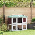 VIDAXL - vidaXL Cage double pour animaux Marron Bois - vignette