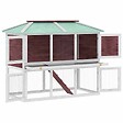 VIDAXL - vidaXL Cage double pour animaux Marron Bois - vignette