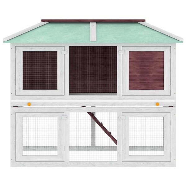VIDAXL - vidaXL Cage double pour animaux Marron Bois - large