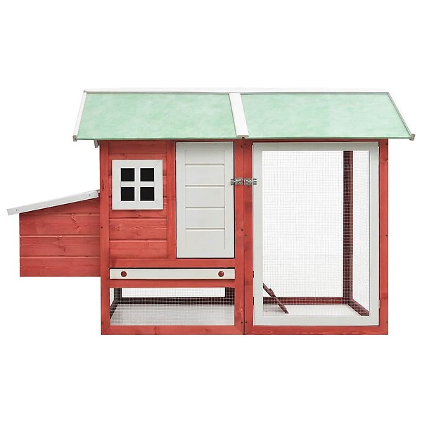 VIDAXL - vidaXL Poulailler Rouge 170x81x110 cm Bois de pin massif et sapin - large