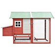 VIDAXL - vidaXL Poulailler Rouge 170x81x110 cm Bois de pin massif et sapin - vignette