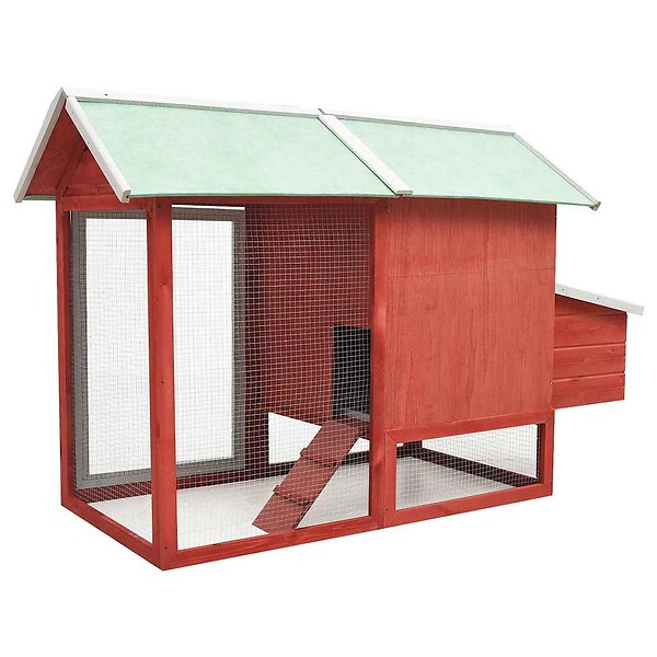 VIDAXL - vidaXL Poulailler Rouge 170x81x110 cm Bois de pin massif et sapin - large