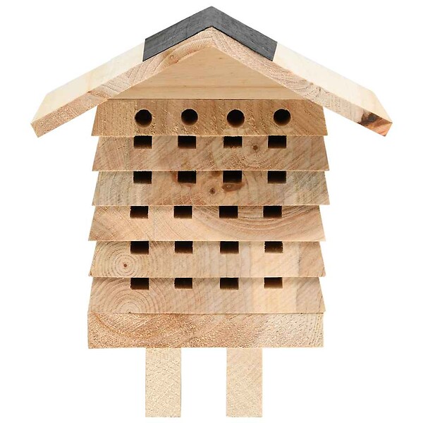 VIDAXL - vidaXL Hôtel d'abeilles Bois de sapin massif 22x20x20 cm - large