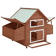 VIDAXL - vidaXL Poulailler Moka et blanc 150x96x110 cm Bois de sapin massif - vignette