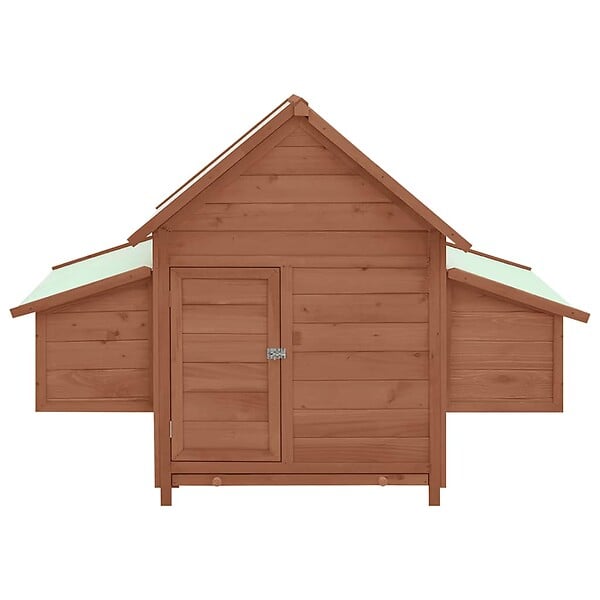 VIDAXL - vidaXL Poulailler Moka et blanc 150x96x110 cm Bois de sapin massif - large