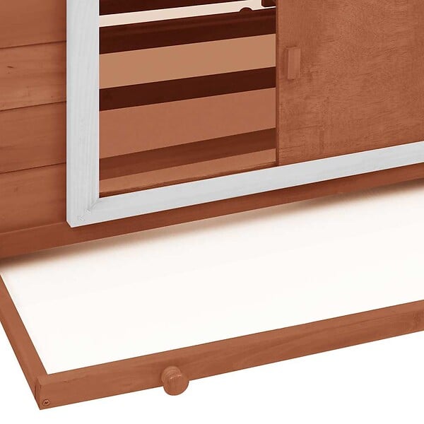 VIDAXL - vidaXL Poulailler Moka et blanc 150x96x110 cm Bois de sapin massif - large
