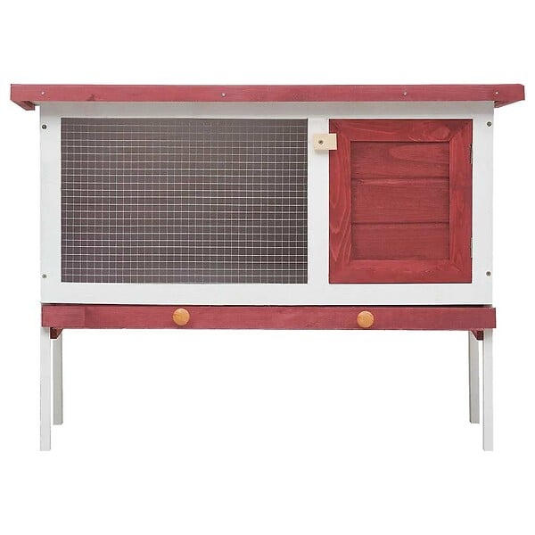 VIDAXL - vidaXL Clapier d'extérieur 1 niveau Rouge Bois - large