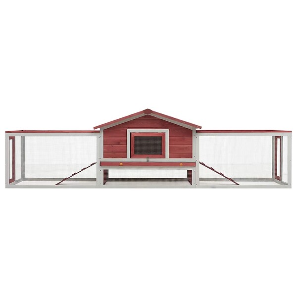 VIDAXL - vidaXL Clapier Rouge 310x70x87 cm Pin massif et sapin - large