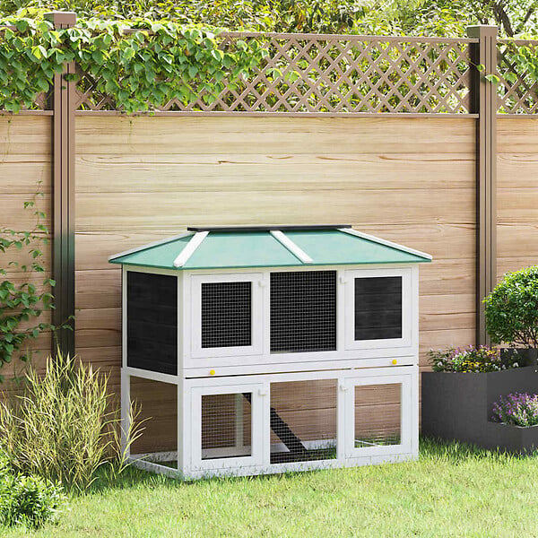 VIDAXL - vidaXL Cage double pour animaux Bois - large