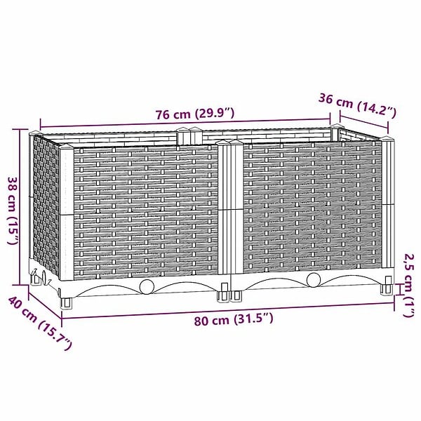 VIDAXL - vidaXL Lit surélevé 80x40x38 cm Polypropylène - large