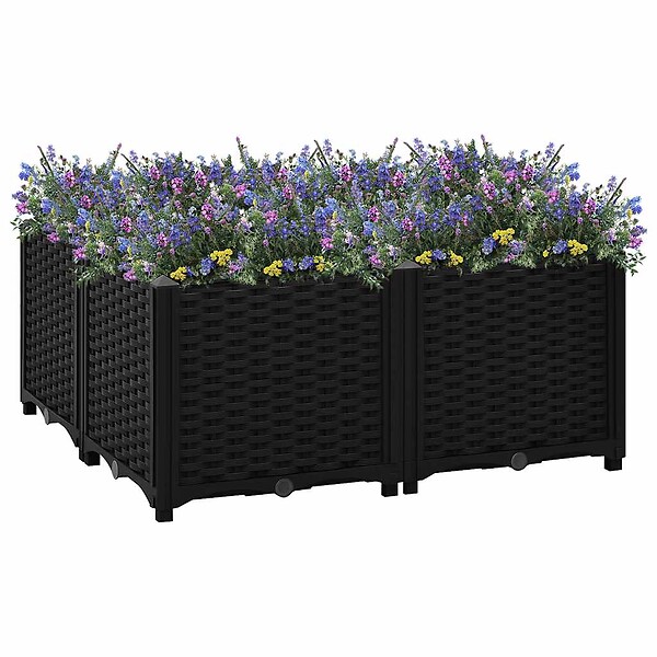 VIDAXL - vidaXL Lit surélevé 80x80x38 cm Polypropylène - large