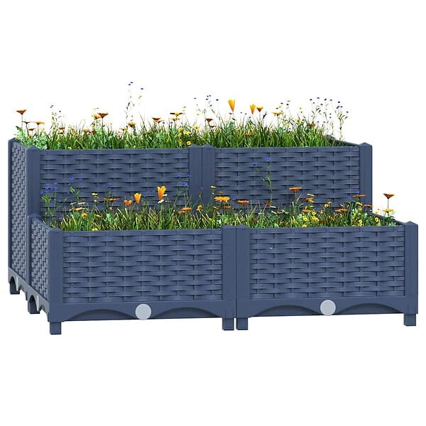 VIDAXL - vidaXL Lit surélevé 80x80x38 cm Polypropylène - large