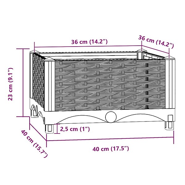 VIDAXL - vidaXL Lit surélevé 40x40x23 cm Polypropylène - large