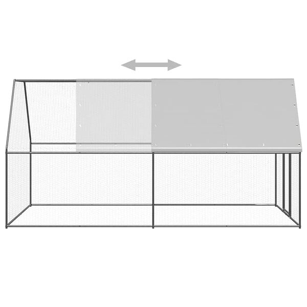 VIDAXL - vidaXL Poulailler d'extérieur 2x4x2 m Acier galvanisé - large