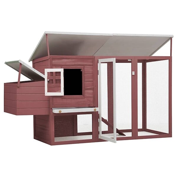VIDAXL - vidaXL Poulailler d'extérieur avec 1 nichoir Marron Bois - large