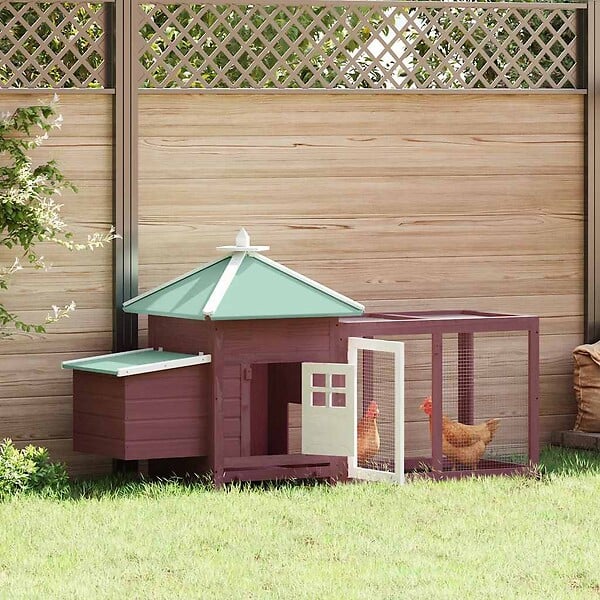 VIDAXL - vidaXL Poulailler avec nichoir Moka 190x72x102 cm Bois de sapin massif - large