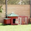 VIDAXL - vidaXL Poulailler avec nichoir Rouge 190x72x102cm Bois de sapin massif - vignette